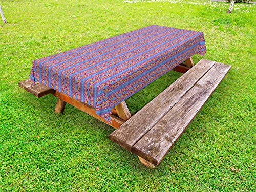 ABAKUHAUS Snakeskin Stampa Tovaglia da Esterno, Selvaggio Reptilian Art, Tovaglia da Picnic Lavabile Decorativa, 145 cm x 210 cm, Magenta Azzurro Blu