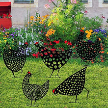 Gallo in metallo Silhouette Silhouette Pali per cantieri, Gallina Lifelike Hollow Out Polic Pollo Siluetta Decorativa Giardino Stakes Metal Hen Shade Decor Art, per giardino all'aperto (5pcs)