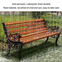 GaoF Panchina da terrazza panchina da Esterno, Balcone da Giardino panchina a doghe in Legno con Schienale, Struttura in ghisa e sedili in Legno massello anticorrosivo, per portici, Prati,