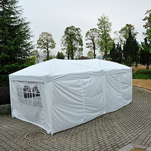 homcom Outsunny Gazebo Pieghevole da Giardino Esterno con 6 Pannelli Laterali 6x3m Bianco