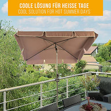 Set 4smile - Parasole per balcone SunnyShade, clip ombrellone per ringhiera del balcone SunnyGuy - Ombrellone UV 50+ rettangolare, 200x125cm