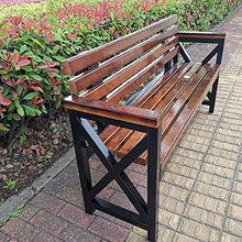 Panca da Terrazza In Legno Panca da Giardino Per Esterni,Struttura In Ghisa E Panchina da Giardino In Legno Massello Anticorrosivo,Con Schienale E Bracciolo Sedia Per Veranda Per Il Tempo Libero