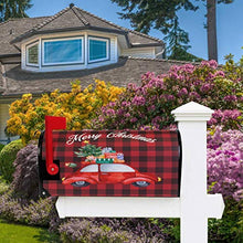 Natale Natale camion regalo rosso plaid cassetta postale copre giardino magnetico decorazione casa dimensioni standard 53,3 cm x 45,7 cm