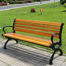 Sedia da giardino panchina da giardino in legno, Panchina per il tempo libero per 2 persone con schienale e braccioli, Sede di svago del parco della terrazza del cortile del metallo anticorrosivo