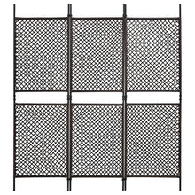 E E-NICES Paravento a 3 Pannelli in Polyrattan Marrone 180x200 cm