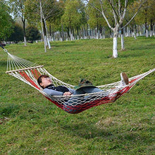 LHAHGLY Camping Hammock 190x80 cm Campeggio all'aperto Amaca Amaca Cotone Corda AW Swing Letto Appeso Giardino Patio Max Carico 100KG Amaca Portatile Sedia pigra Support hamac Bois
