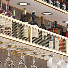 Portabottiglie in ferro battuto per vino, portabottiglie da appendere con mensola, appendiabiti da bar, facile da installare/d'oro / 120 * 30 * 80cm