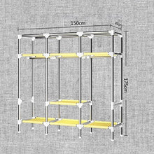 LyMei Armadio Portatile Armadio Storage Armadio Doppio Armadio Armadio in Acciaio Armadio Guardaroba, 130 * 45 * 170 cm,B