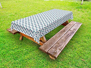 ABAKUHAUS Albero Tovaglia da Esterno, Foresta Flora Acquerello, Tovaglia da Picnic Lavabile Decorativa, 145 cm x 210 cm, Cielo Azzurro Ceil Blu