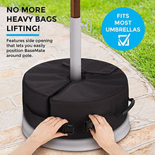 Tee-Moo - Borsa per pesi con base per ombrello, rotonda, rimovibile, 45,7 cm, con grande apertura e 2 maniglie per patio, spiaggia, esterni, a sbalzo o pala, resistente, facile da installare
