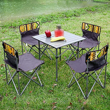 AKEFG Tavolo Pieghevole con 4 sedie Tavolo da Campeggio Portatile Tavolo da Pranzo per Interni ed Esterni con Borsa da Trasporto per Barbecue da Campeggio da Picnic