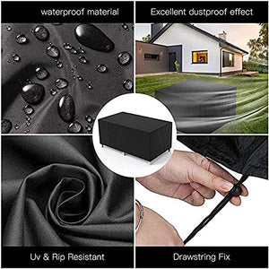 HUACHENG Copridivano Nero per Esterni Mobili da Giardino per Patio Coprisedili Impermeabili Coprisedili per Neve da Pioggia per Divano da Tavolo Sedia Antipolvere Copertura-Nero, 180X150X80CM