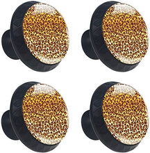Modello leopardo luminoso giallo arancione Pomelli per Porta Set di 4 Pomelli per Mobili Manopole per Cassetti Cucina Armadio Vetro