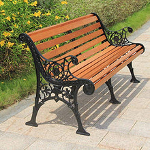 59in terrazza panchina parco giardino lounge chair, panchina da esterno 3 posti cortile in ghisa sedile in metallo, sedia portico anticorrosivo resistente agli agenti atmosferici Mobili per ponte /