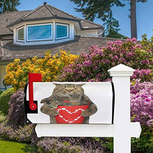 Divertente gatto tiene secchio rosso con due gattini cassetta postale copertina magnetica San Valentino cuore giardino cortile decorazione casa dimensioni standard 53,3 cm x 45,7 cm