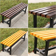LXLH Panca da Giardino Panchina Panchina da Giardino Panchina da Giardino, Panchina da terrazza a 3 posti Resistente alle intemperie Senza Schienale, Struttura in Alluminio pressofuso e Legno mas