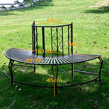 Panche da giardino realizzate con vecchi sedili in metallo, sgabello semicircolare per mobili da giardino in stile antico, sgabello rotondo con sedile in ferro curvo per il tempo libero Panche