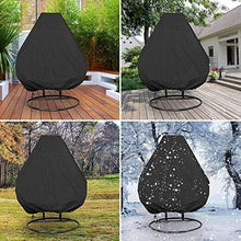 HSGAV Copertura Sedia Dondolo Impermeabili Rattan da Giardino Wicker Sedie Sospese Coperture Mobili Giardino per Sedia Altalena Esterni, 210D Oxford H190Xφ120cm (74,8x47,3 Pollici), Nero