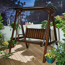 DGHJK Sedia a Dondolo da Giardino Mobili da Esterno Sedia a Dondolo da Esterno retrò, Sedia a Dondolo Doppia terrazza con Protezione Solare Impermeabile in Legno massello