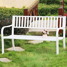GaoF Panchine da Giardino Park Terrace, panchina in ghisa per Esterni (con Cuscino in Schiuma), Panca Lounge a 2 posti con Schienale e braccioli, panchine Decorative per