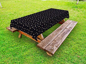 ABAKUHAUS Gelsomino Tovaglia da Esterno, Fawn Foglie Blush Petals, Tovaglia da Picnic Lavabile Decorativa, 145 cm x 265 cm, Charcoal Grigio Multicolore