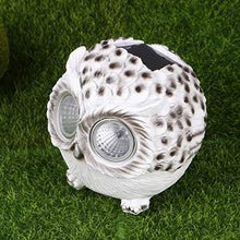 Holibanna Simpatico Gufo Figurine con LED Solare Occhi Luci Resina Animale Scultura Lanterna Tavolo da Esterno Centrotavola per La Casa Cortile Giardino Decorazione Giardino Bianco