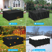 HEIMUNI Copertura Tavolo da Giardino, Copertura per Mobili da Esterni Impermeabile Robusto Oxford Telo Mobili da Giardino, Anti-UV, Antivento Copertura per Tavoli e Sedie Giardino (242x162x100cm)