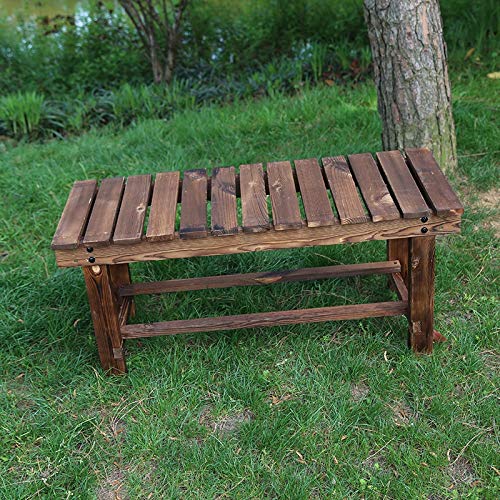 CR Stool Panca da Esterno, Panca in Legno massello, Panca in Legno carbonizzato, Panca per Scarpe, panchina per Parco, Panca Lunga (Dimensioni : 120 * 35 * 40cm)