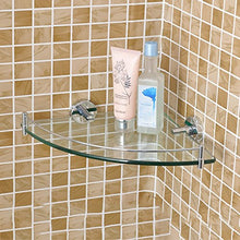 Dongyd Mensola treppiede da Bagno, mensola angolare in Vetro temperato, pensile da Parete Organize Rack 30 * 30cm