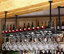 NMDCDH Portabicchieri da Vino a soffitto Portabicchieri in Metallo da Appendere a Parete da Vino Bicchieri in Vetro Champagne Calici Rastrelliere Decorazione domestica-Nero-60 * 35 cm