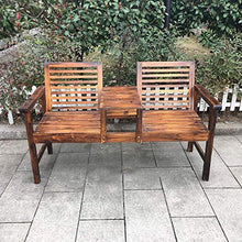 LXLH Panchina da Giardino Panca da Giardino per terrazza, Panchina da Esterno con Schienale e corrimano, Sedia da Giardino anticorrosiva e Facile da Pulire con tavolino, può ospitare 2 Persone