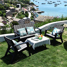 Set Salotto da Giardino Divano 2 Poltrone e Tavolino in Polipropilene Grigio