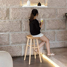 TRGCJGH Sgabello da Bar retrò in Legno con Poggiapiedi Gamba in Legno in 3 Colori 55/65 / 75cm,C-Sittingheight55cm
