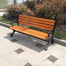 Panca da giardino per esterni sedia per il tempo libero, robusta panca da balcone con schienale e braccioli, staffa in ghisa resistente alle intemperie, Anticorrosivo Panchina in legno massell