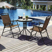 LUGEUK 3pcs Bistro Set up Conversazione Set Barra terrazza all'aperto con sedie Pieghevoli