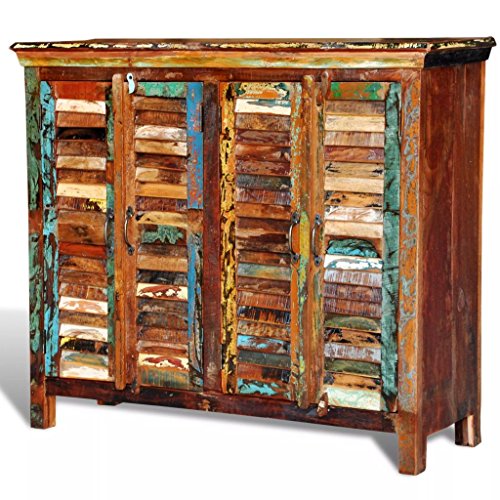 vidaXL Credenza in Legno Massello di Riciclo con 4 Sportelli Armadietto Madia
