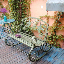 GaoF Terrazza Giardino Panchina da Giardino Sedia a Dondolo per Il Tempo Libero da Esterno, Panchina da Cortile in ghisa Resistente alle intemperie e antiruggine, Panchina a 2 posti con Schienale e