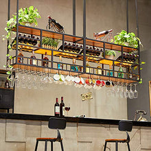 FSGD Porta Bicchiere da Vino Creativo Porta Calice Alto Invertito semplicità Portabottiglie da Appendere a Soffitto per Cucina Bar Ristorante,with Light