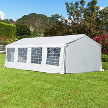 Outsunny Gazebo da Esterno Tenda tendone per Feste Matrimonio Telaio in Acciaio,Impermeabile, Bianco 8x4m
