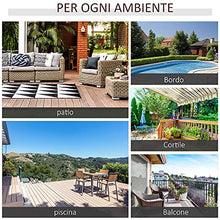 Outsunny Tavolo da Giardino in Rattan, Tavolino Rotondo da Esterno in Vetro Temperato con Foro per Ombrellone, Marrone, Φ80x71cm