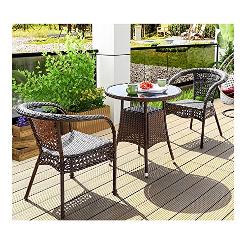 HLZY Tavolo in Vimini in Rattan mobili in Patio e Set Sedia, Tavolo da Giardino e sedie per mobili da Giardino in Rattan Set da Tavolo da Pranzo Patio Rattan Set da Tavolo in Vimini