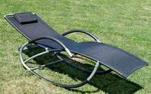 Sedia a Sdraio Dondolo Regolabile con Tessuto plastico Traspirante e Cuscino Kreta-Nero di AS-S, Colore:Nero