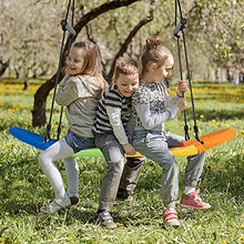 COSTWAY Altalena da Giardino Per Bambini, Altalena Ovale da Albero, con Maniglie, per Esterno, Portata Max. 150 kg (Multicolore)