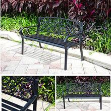 Panca da Terrazza da Giardino Panca In Metallo da Esterno，Panchine Portico da Parco Con Struttura In Acciaio In Ghisa,Con Schienale Balcone Per Il Tempo Libero Doppio Sedile，Per Veranda / Prato