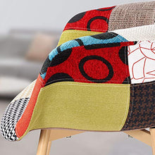 VADIM Sedie per Sala da Pranzo, Stile Moderno da Soggiorno con Schienale in Tessuto di Lino, Gambe in Metallo e Legno, Multicolore, 2 Pezzi