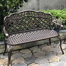 GaoF Panchina da Esterno panchina da Parco, Poltrona da Cortile panchina in Metallo Bracciolo con Schienale, mobili da Esterno 2 posti Comoda Sedia da Giardino, per corridoi di