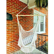 Chihee Sedia Amaca Super Grande Sedia sospesa Corda di Cotone Filato Sedia per Tessitura, Spreader in Legno massello Sedile Largo Pizzo Sedia da Altalena Coperta Giardino Esterno Cortile