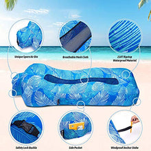 BANGSUN Divano gonfiabile | Divano ad aria per sdraio ideale per giardino, colore: blu foglia