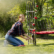 Relaxdays 4 Picchetti, Fissaggio per Archi da Giardino per Rampicanti, Design a U, XXL, Acciaio, 30 x 6,5 x 2,5 cm, Nero