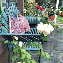 Panchina da Terrazza Parco Panche per Tempo Libero All'aperto, Panca da Giardino in Ghisa Resistente Intemperie e Ruggine con Schienale Braccioli, Panca Decorativa Retrò a 2 Posti per Cortile/balcon